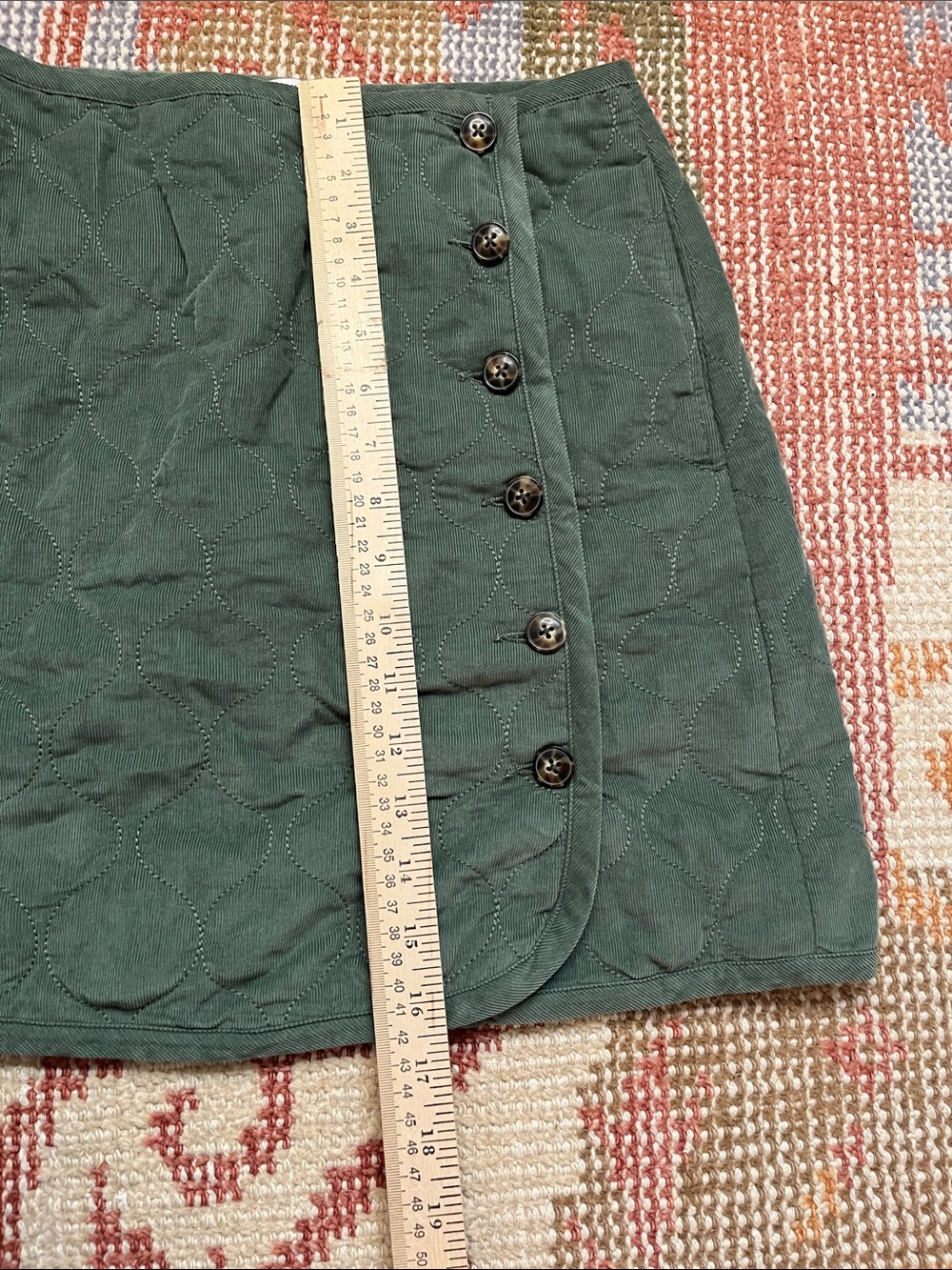 NWOT Madewell Quilted Corduroy Mini Wrap Skirt Button Front Size 4 - Picture 4 of 9